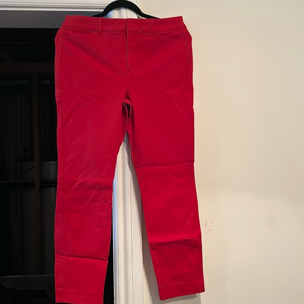 Old Navy Pixie high rise red pants with super slim pockets
